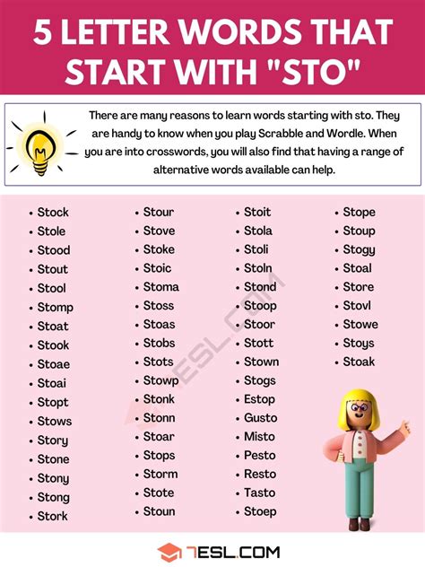 five letter word sto|5 Letter Words Starting with STO